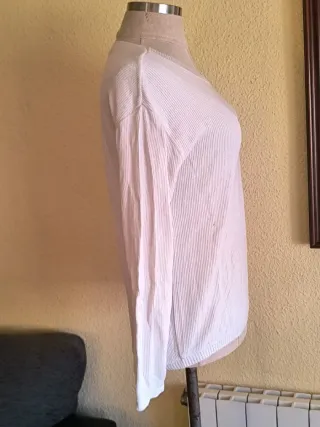 Jersey blanco de punto fino