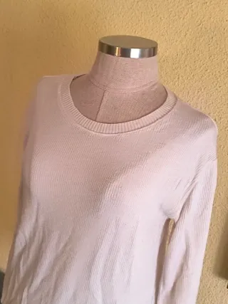 Jersey blanco de punto fino