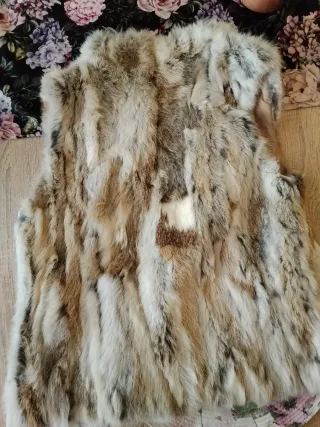 Chaleco pelo conejo tricolor Okeysi Talla Única M