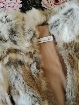 Chaleco pelo conejo tricolor Okeysi Talla Única M