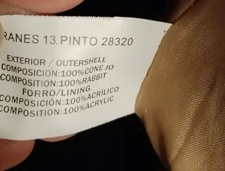 Chaleco pelo conejo tricolor Okeysi Talla Única M