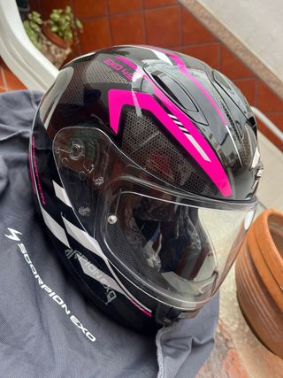 Casco Moto Scorpion Exo 491 Negro/Rosa