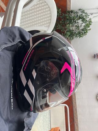 Casco Moto Scorpion Exo 491 Negro/Rosa