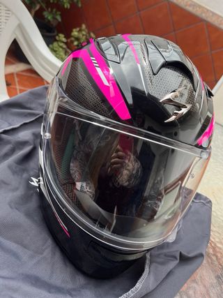 Casco Moto Scorpion Exo 491 Negro/Rosa