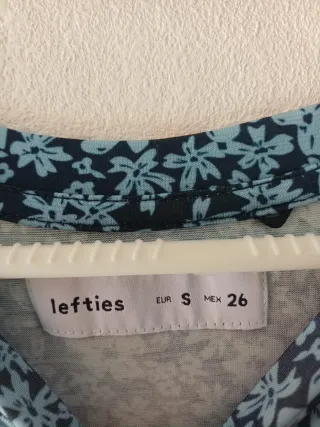 Vestido floral azul y negro Talla S