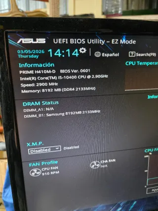 Placa Base ASUS PRIME H410M-D + Core i5 10400