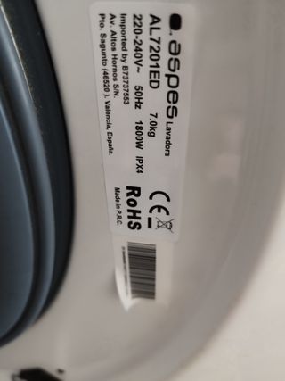 Lavadora Aspes 7kg como nueva