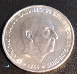 Moneda Plata Franco 1966 España