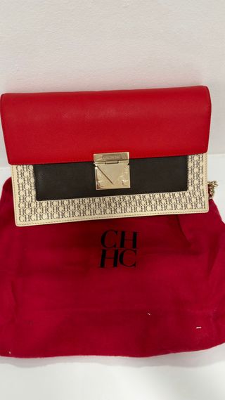 Bolso Carolina Herrera Original Negro Rojo