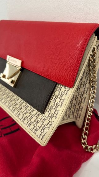 Bolso Carolina Herrera Original Negro Rojo