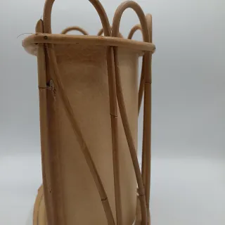 Pantalla lámpara pared bambú y papel vintage