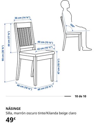 4 Sillas Comedor Ikea Madera Tela