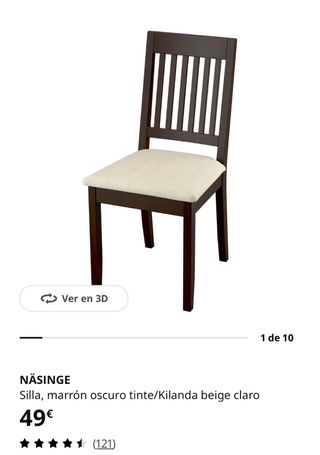 4 Sillas Comedor Ikea Madera Tela