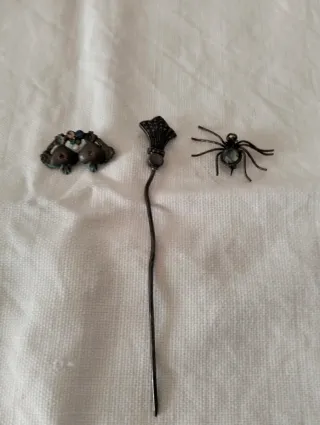 Set 10 pezzi  spille e collana vintage