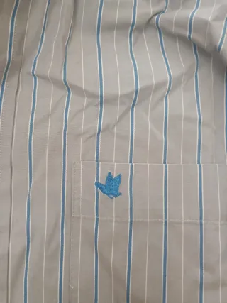 Camisa Cortefiel Rayas Azul Gris Talla XL