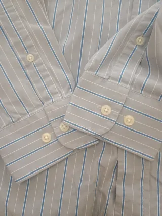 Camisa Cortefiel Rayas Azul Gris Talla XL