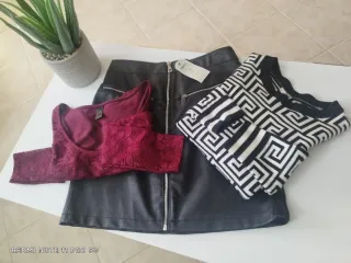 Gonna nera + 2 maglie