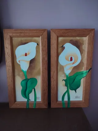 Cuadros óleo, motivos florales