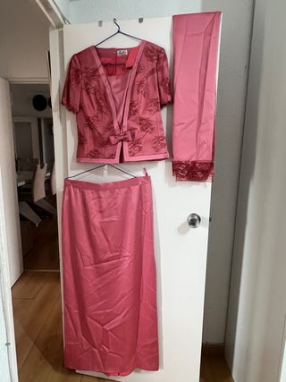 Vestido rojo lentejuelas talla M