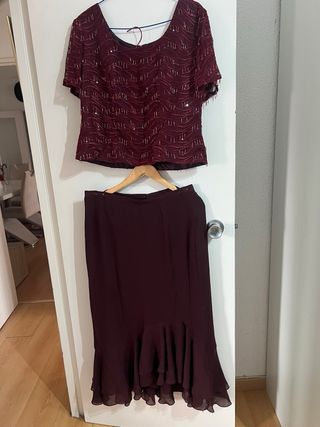 Vestido rojo lentejuelas talla M