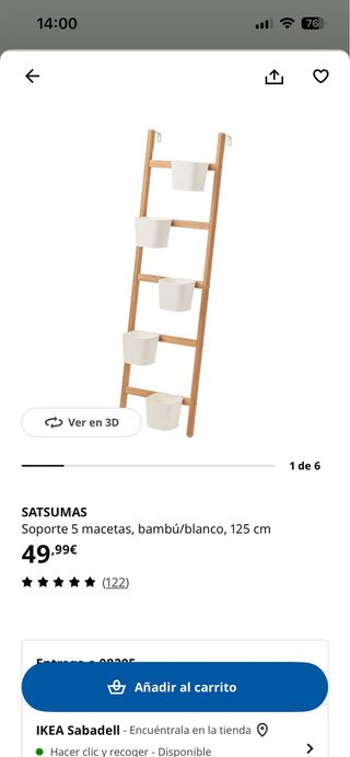 Mueble Escalera Ikea Satsumas Bambú