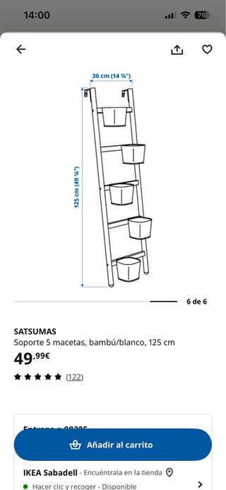 Mueble Escalera Ikea Satsumas Bambú