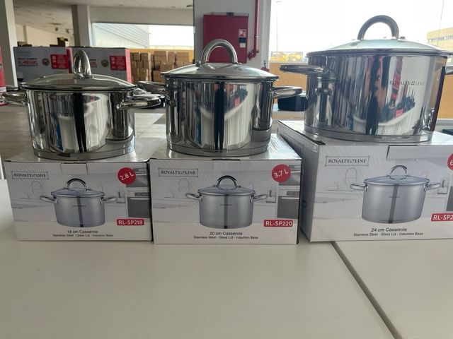 Set 3 Ollas Royalty Line Acero Inox 18,20,24cm