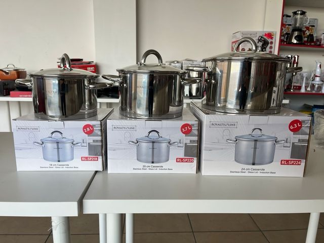 Set 3 Ollas Royalty Line Acero Inox 18,20,24cm