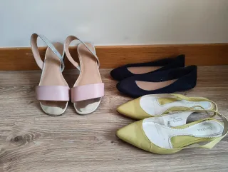 Lote 5 pares zapatos planos talla 38