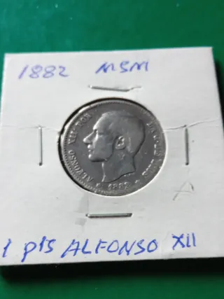 Una peseta 1882 MSM Alfonso XII de Plata