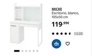 Escritorio blanco de madera