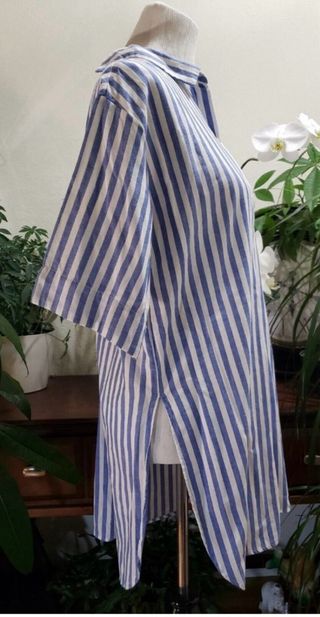 Camisa Zara Rayas Azul Blanco