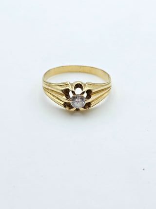 Anillo de Oro 18K, Solitario, 4,4gr, T-25