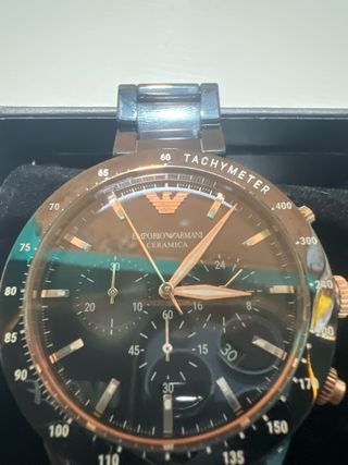 Reloj Emporio Armani Cerámica Negro/Dorado