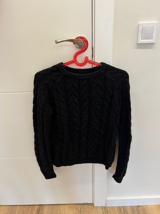 Jersey negro mujer trenzado