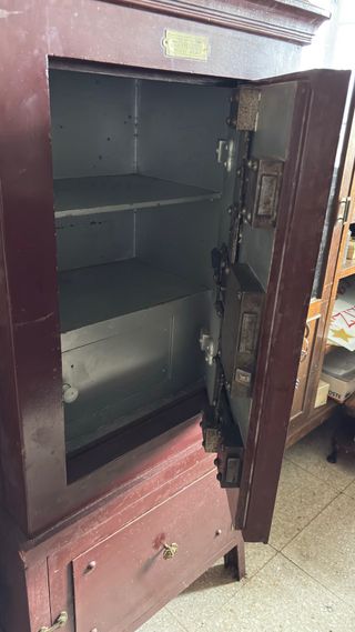 Caja Fuerte Antigua Metálica Roja