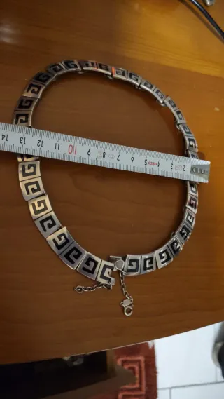 Gargantilla Plata Vintage Diseño Griego