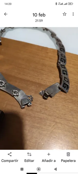 Gargantilla Plata Vintage Diseño Griego