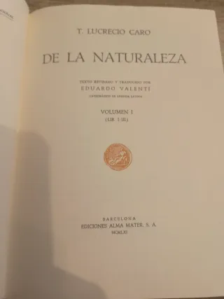 LUCRECIO DE LA NATURALEZA