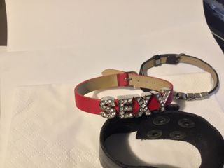 6 PULSERAS RETRO DE CUERO MARCAS VARIADAS