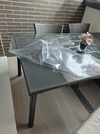 Conjunto mesa y 4 sillas terraza/jardín