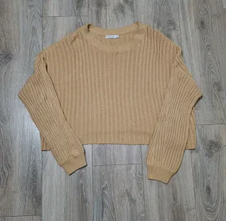 Jersey Stradivarius beige canalé