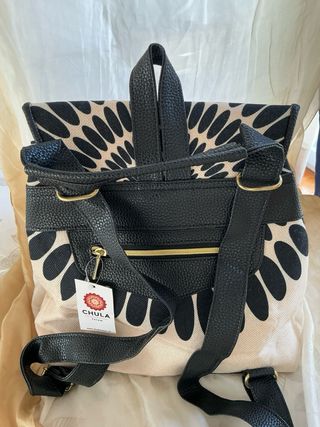 Mochila CHULA beige y negra - Nueva