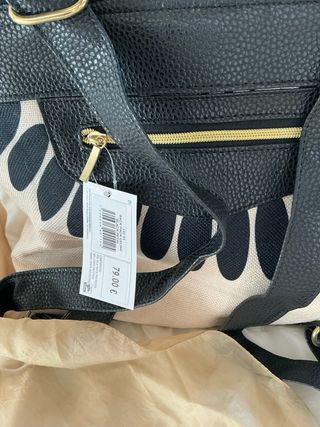 Mochila CHULA beige y negra - Nueva