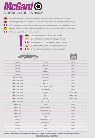 McGard 27204SU Standard - Tornillos antirrobo para