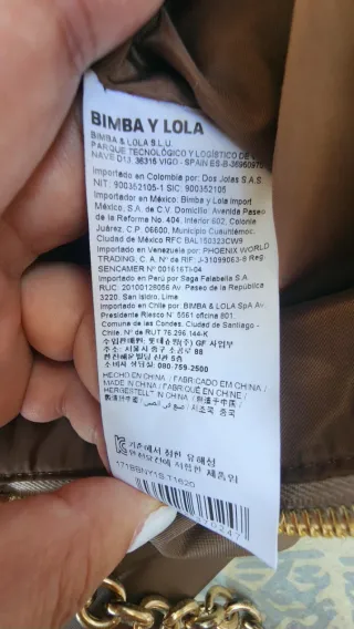 Bolso Bimba y Lola Marrón y Dorado Nuevo