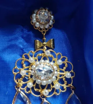 Rosario Fallera Adulta Dorado y Blanco