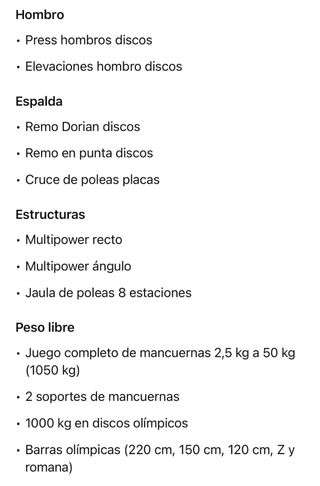 Lote Gimnasio completo profesional
