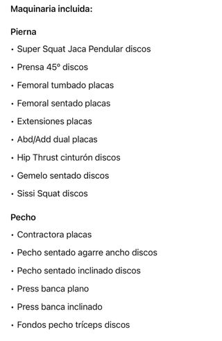 Lote Gimnasio completo profesional