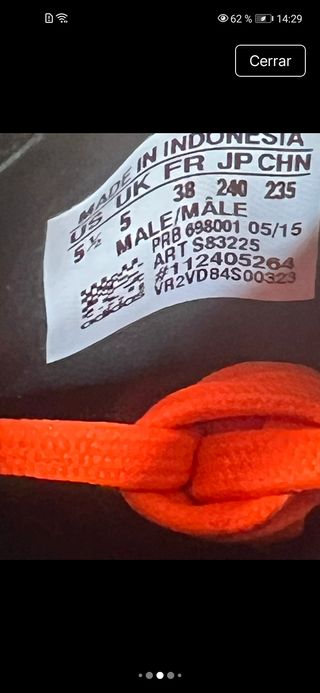 Botas futbol Adidas 38